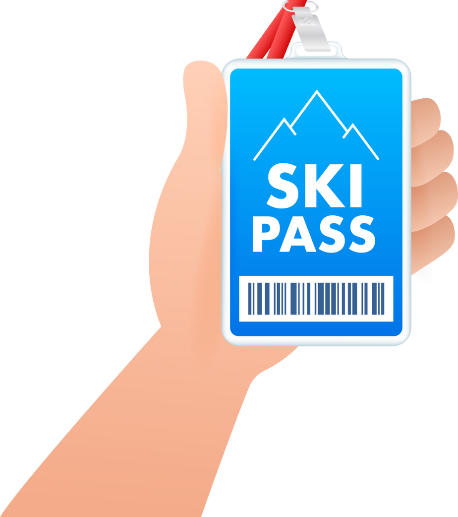 Ski-pass. ski lift ticket. Mountain background vector. Isolated flat vector illustration